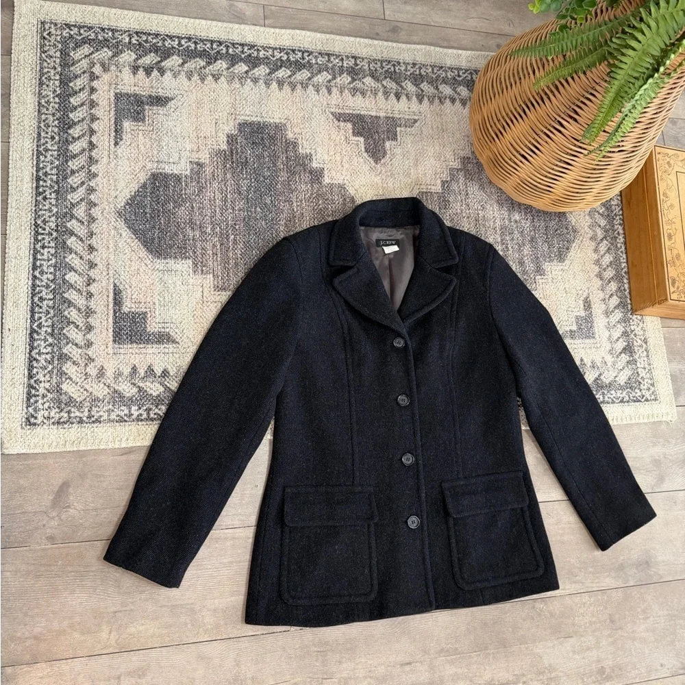 Vintage Y2K J. Crew Petite Women’s Peacoat Virgin Wool Cashmere Nylon